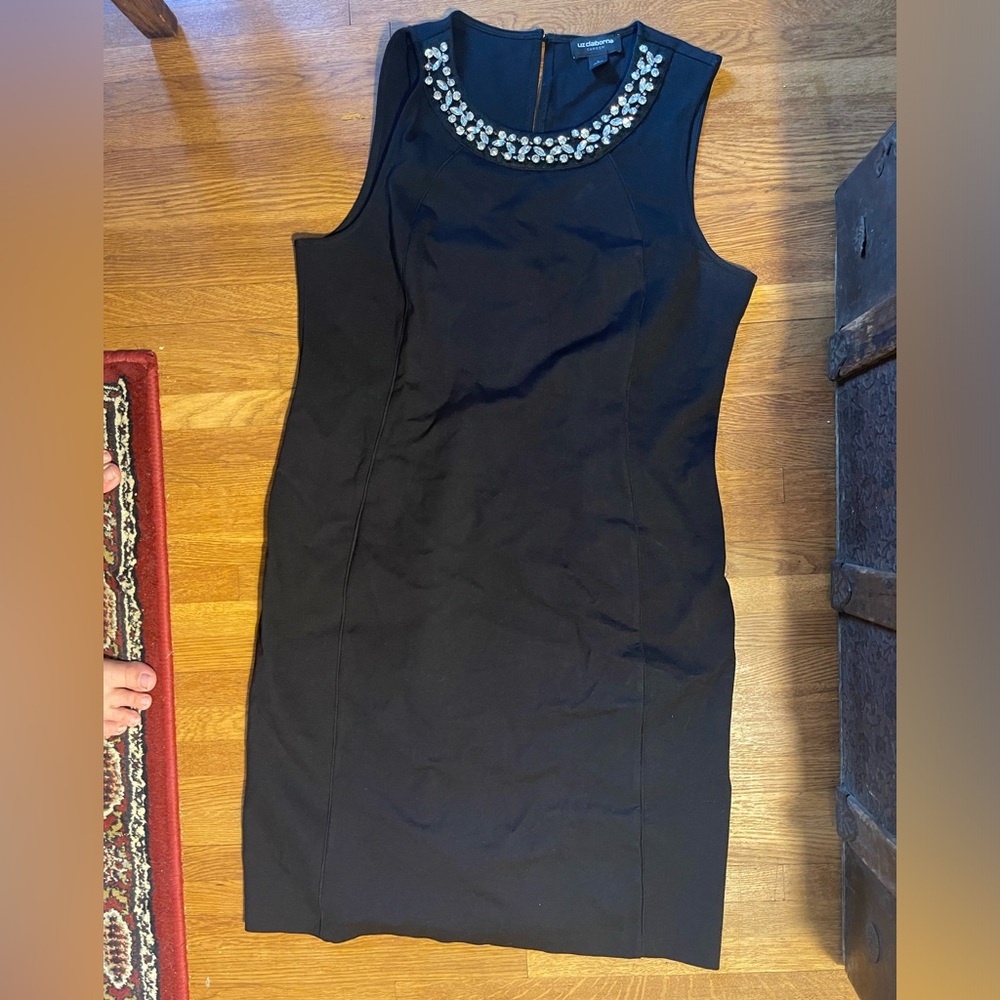 Liz Claiborne Career Dress Large Black Sleeveless
